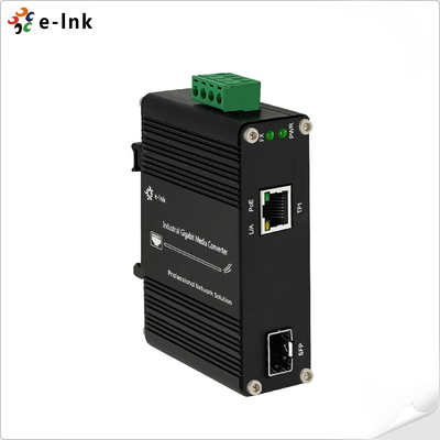 Мини-индустриальный гигабит 10 / 100 / 1000M SFP PoE медиа конвертер 802.3at 30W