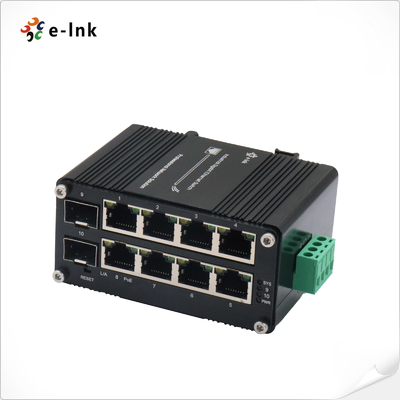 PoE переключатель 8 порта 10/100/1000T 802.3at 30W к 2-порту 100/1000X Din Rail Managed Switch