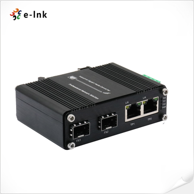 Промышленный коммутатор Ethernet 2 порт 10/100/1000T на 2 порта 10/100/1000X SFP Fiber