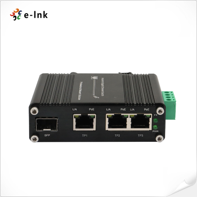 Мини-индустриальный 3-портный коммутатор Ethernet PoE 802.3at + 1-портный коммутатор Ethernet SFP с входом 12 ~ 48V постоянного тока и усилителем напряжения