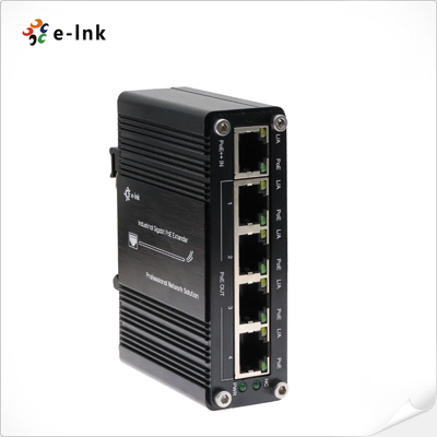 Промышленный 1-портовый расширитель PoE++ 802.3bt на 4-портовый Gigabit PoE 802.3af/at