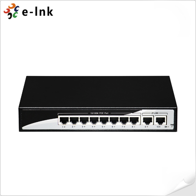 8-портный 10/100BASE-T PoE и 2-портный 100BASE-T Uplink Ethernet Switch