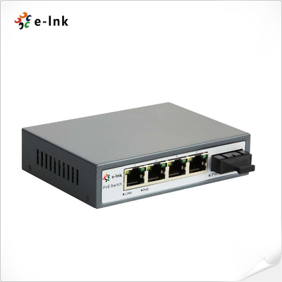 5 портов 10/100M коммутатор PoE с 1x 60W высокомощный порт PoE и 1x SC Fiber Uplink
