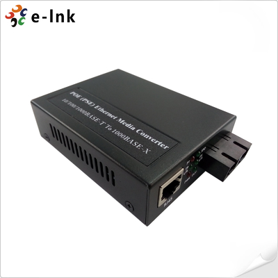 1-портовый медиаконвертер 1000BASE-SFP в 2-портовый 10/100/1000BASE-T 802.3at PoE
