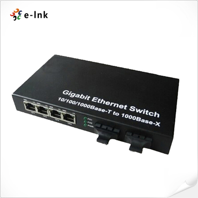 Медиаконвертер 10/100/1000M 4 порта TX + 2 порта FX(SC) Fiber Switch