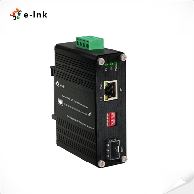 Мини-индустриальный преобразователь медиа 10G/5G/2.5G/1G/100M 802.3at в 10GBASE-X SFP+