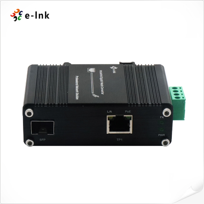 Мини-индустриальный преобразователь медиа PoE++ с одним портом 100/1000X SFP к одному порту 10/100/1000T