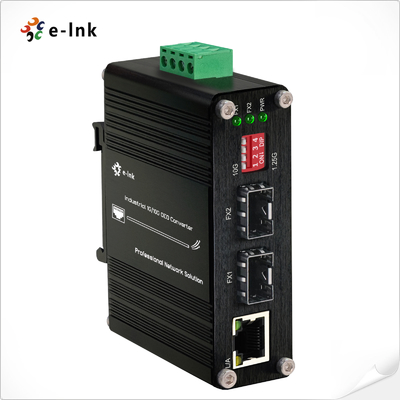 Индустриальный конвертер 1G/10G SFP+ в SFP+ OEO (3R-репетитор) с функцией конвертера медиа 1G Ethernet