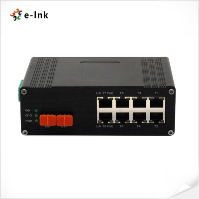 Промышленный 8-портовый коммутатор Ethernet 10/100/1000M/2.5G 802.3bt PoE + 2-портовый 10G SFP+