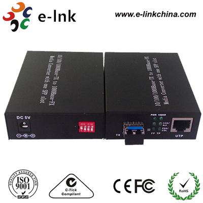 Медиаконвертер Gigabit Ethernet 10/100/1000M, слот SFP с DIP-переключателем