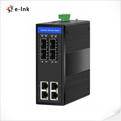 Промышленные 4 гаван 10/100/1000T 802.3at PoE + 4 порт 100/1000X SFP управляли переключателем локальных сетей