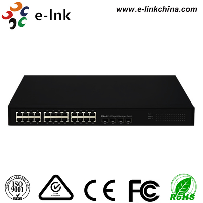 L3 Управляемый 24G + 4 10G SFP+ Ethernet Switch