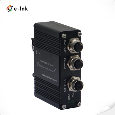 EN50155 Industrial 10/100/1000M/2.5G/5G/10G 30W PoE Injector with M12 connector