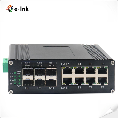 Промышленный L2+ 8-порт 10/100/1000T + 4-порт 1G SFP + 2-порт 10G SFP+ Управляемый коммутатор Ethernet