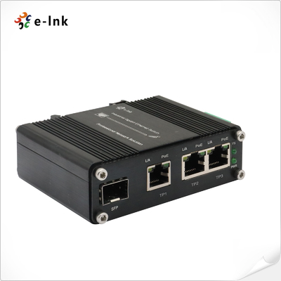 Миниатюрный промышленный 3-портовый коммутатор Ethernet 10/100/1000T 802.3at PoE + 1-портовый 100/1000X SFP с входным напряжением 12~48 В постоянного тока и повышающим преобразователем напряжения