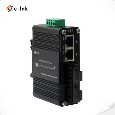 Mini Industrial 2-Port 10/100/1000T 802.3at PoE + 2-Port 100/1000Base-X SFP Ethernet Switch с функцией повышения мощности 12 ~ 48VDC