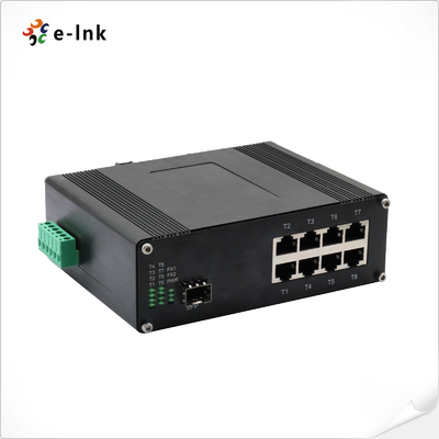 Промышленный 8-порт 10/100/1000T 802.3bt PoE + 1-порт 100/1000Base-X Ethernet Switch поддерживает полный/полудуплекс, автоматическое ведение переговоров, автоматическое MDI/MDIX