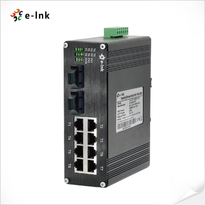 Промышленный 8-портный коммутатор Ethernet 10/100BASE-T + 2-портный коммутатор Ethernet 100BASE-FX