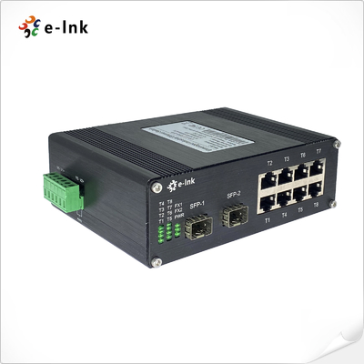 Промышленный 8-портовый коммутатор Ethernet 10/100/1000Base-T + 2-портовый 1000BASE-X