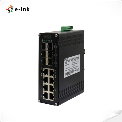 Промышленный 8-портный 10/100/1000T 802.3at PoE + 4-портный 1G SFP + 2-портный 10G SFP+ Ethernet Switch