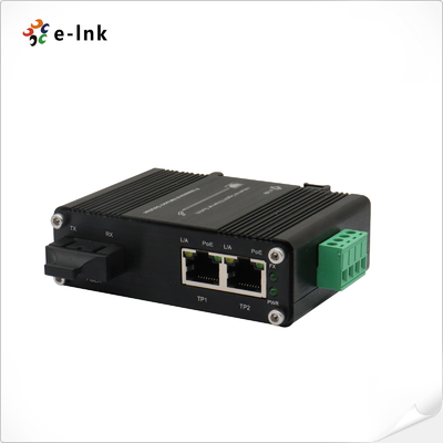 Мини-индустриальный 1-порт 1000X до 2-порта 10/100/1000Base-T 60W PoE++ Медиа-конвертер поддерживает полный/полудуплекс, автоматические переговоры
