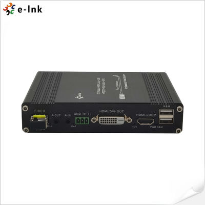 1Ch 1080P DVI + USB KVM + 1Ch RS232 + 1Ch Bidi Стерео Аудио + 1Ch GPIO через Fiber Extender