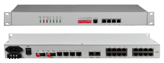 8/16-Ch FXO/FXS + 8-Ch E1 + 4-Ch 10/100M ETH + 4Ch RS232/422/485 Волоконный мультиплексер