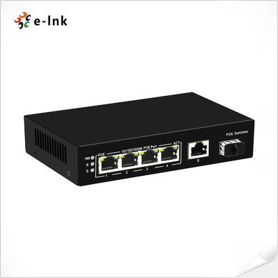 4-портный 10/100/1000BASE-T PoE и 1-портный гигабитный TP/SFP Uplink Ethernet Switch