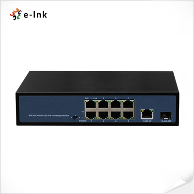 8-порт 10/100/1000T 802.3at PoE + 1-порт Uplink Ethernet + 1-порт Gigabit SFP Ethernet Switch