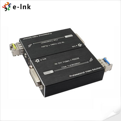 4K DVI Fiber Extender Mini Audio 80km HDCP 1.2 10.2Gbps