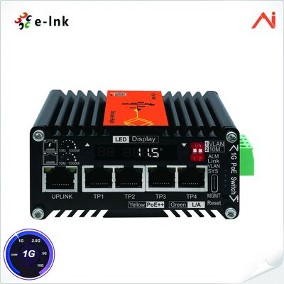 quality 4-порт 10/100/1000Base-T IEEE802.3at PoE+ 30W до 1-порта 10/100/1000Base-T Uplink Mini Industrial AI Smart Managed PoE+ Ethernet Switch с системой повышения напряжения factory